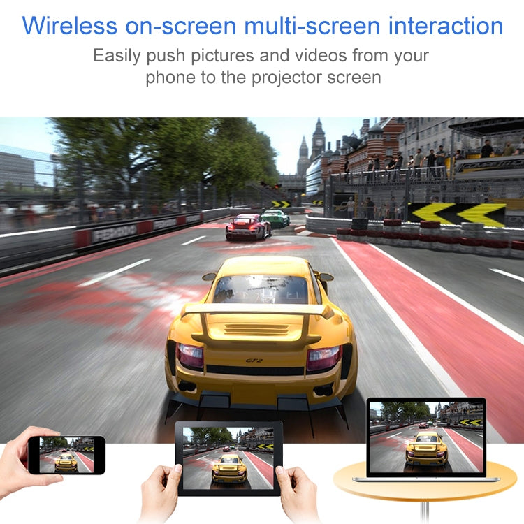 VS626 Android 3500ANSI Lumens 1080*720 Resolution LED+LCD Technology Smart Projector, Support AV / HDMI / SD Card / USB / VGA (Black)