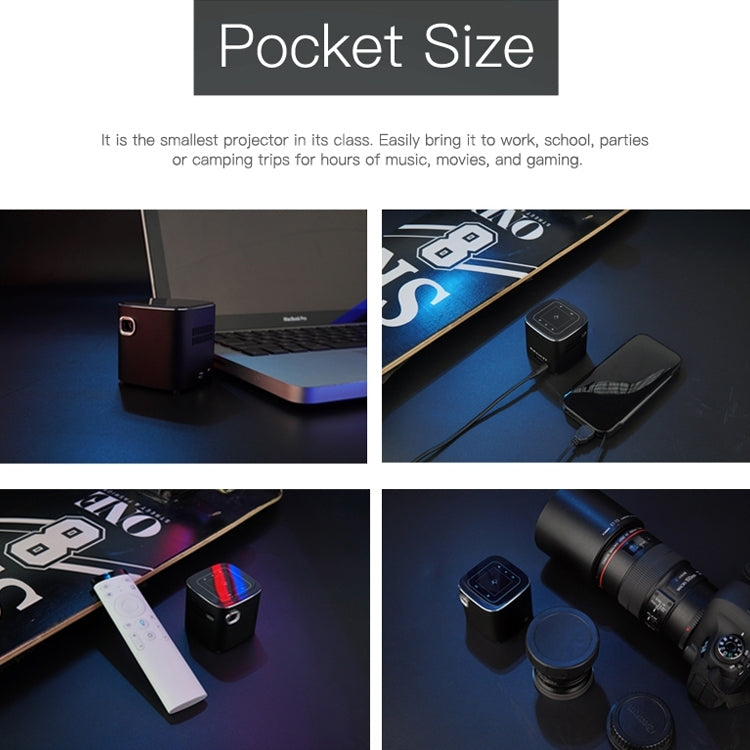 Wejoy S12 50 ANSI Lumen 1920x1080P Android 7.1 HD Bluetooth 4.1 WiFi Smart 3D Projector, 1G+16G(Black) - LED Projector by PMC Jewellery | Online Shopping South Africa | PMC Jewellery | Buy Now Pay Later Mobicred