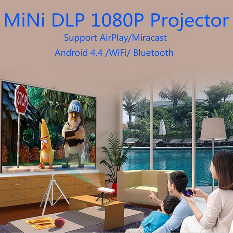 Wejoy DL-S6+ 1000 Lumens 854x480 Smart Mini Projector, RK3128 CPU, 1GB+32GB, Android 4.4, Bluetooth, WiFi, HDMI(Rose Gold)