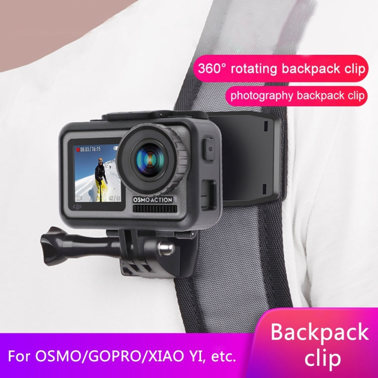 RUIGPRO 360 Degree Rotation Backpack Rec-Mounts Clip Clamp Mount + Phone Clamp for GoPro, Insta360, DJI and Other Action Cameras(Black) - Mount & Holder by RUIGPRO | Online Shopping South Africa | PMC Jewellery | Buy Now Pay Later Mobicred