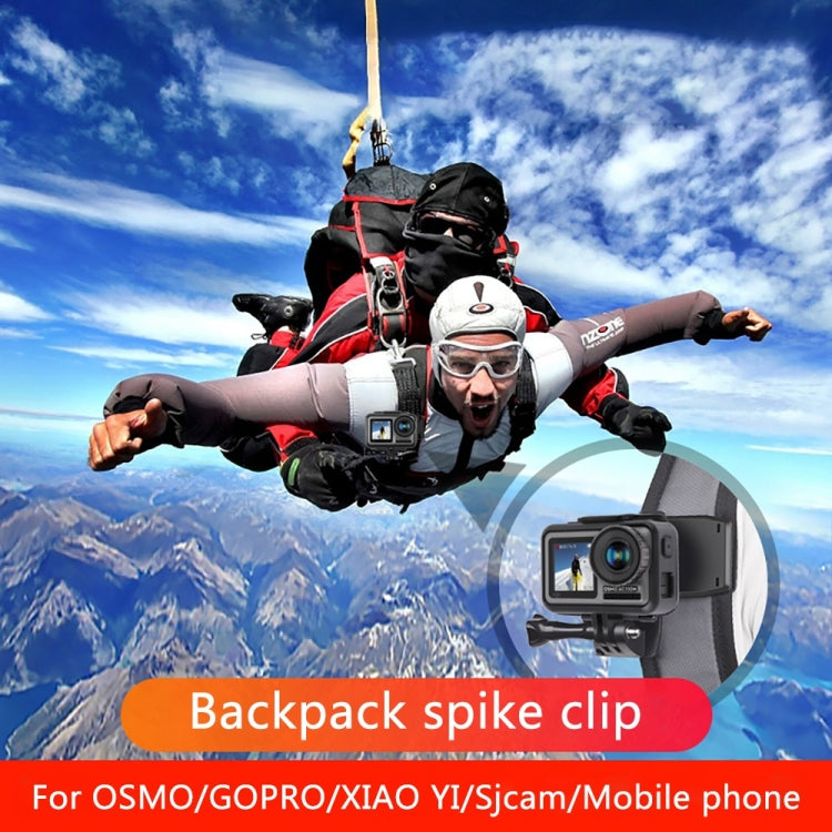 RUIGPRO 360 Degree Rotation Backpack Rec-Mounts Clip Clamp Mount + Phone Clamp for GoPro, Insta360, DJI and Other Action Cameras(Black) - Mount & Holder by RUIGPRO | Online Shopping South Africa | PMC Jewellery | Buy Now Pay Later Mobicred