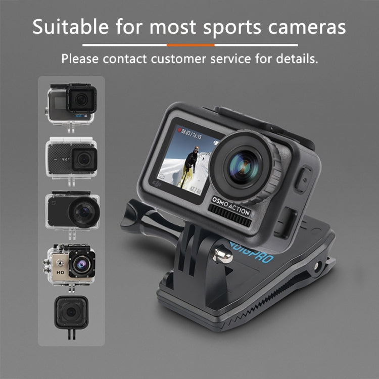 RUIGPRO 360 Degree Rotation Backpack Rec-Mounts Clip Clamp Mount + Phone Clamp for GoPro, Insta360, DJI and Other Action Cameras(Black) - Mount & Holder by RUIGPRO | Online Shopping South Africa | PMC Jewellery | Buy Now Pay Later Mobicred