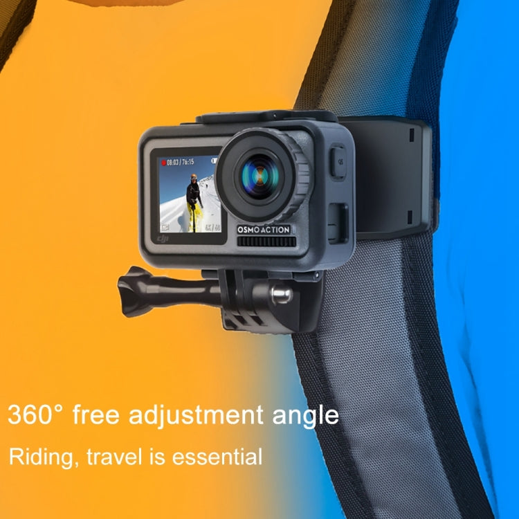 RUIGPRO 360 Degree Rotation Backpack Rec-Mounts Clip Clamp Mount + Phone Clamp for GoPro, Insta360, DJI and Other Action Cameras(Black) - Mount & Holder by RUIGPRO | Online Shopping South Africa | PMC Jewellery | Buy Now Pay Later Mobicred