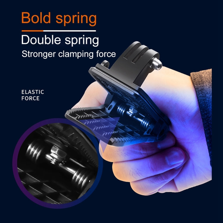 RUIGPRO 360 Degree Rotation Backpack Rec-Mounts Clip Clamp Mount + Phone Clamp for GoPro, Insta360, DJI and Other Action Cameras(Black) - Mount & Holder by RUIGPRO | Online Shopping South Africa | PMC Jewellery | Buy Now Pay Later Mobicred
