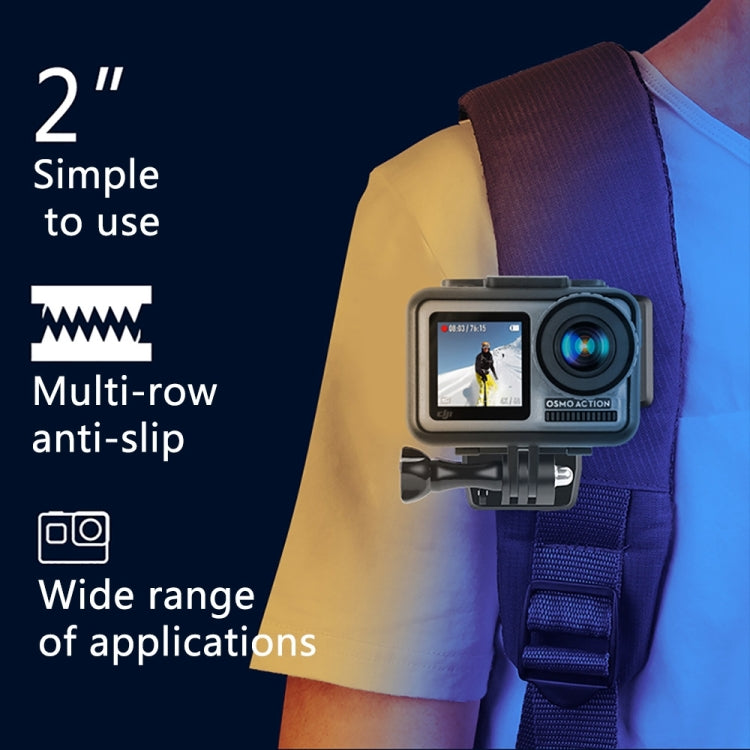 RUIGPRO 360 Degree Rotation Backpack Rec-Mounts Clip Clamp Mount + Phone Clamp for GoPro, Insta360, DJI and Other Action Cameras(Black) - Mount & Holder by RUIGPRO | Online Shopping South Africa | PMC Jewellery | Buy Now Pay Later Mobicred