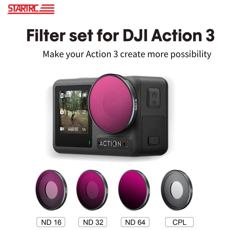 For DJI Action 3 STARTRC 4 in 1 ND16 + ND32 + ND64 + CPL Lens Filter - free shipping - PMC Jewellery - Order now!