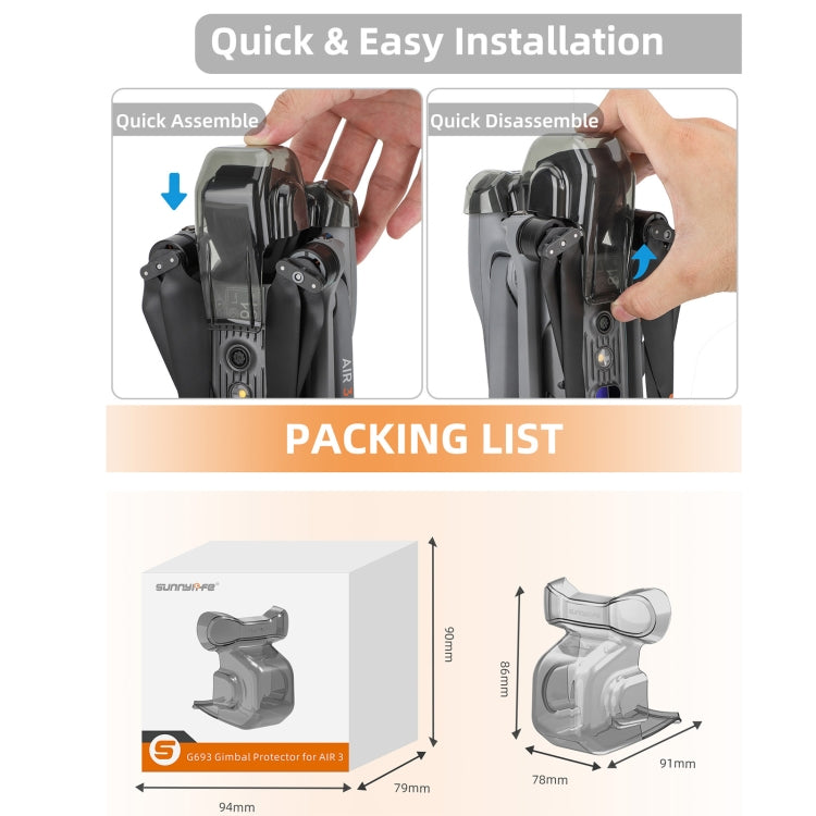 For DJI Air 3 Sunnylife G693 Lens Cover Gimbal Shield Cover (Grey) - Other by Sunnylife | Online Shopping South Africa | PMC TechLife | Buy Now Pay Later Mobicred