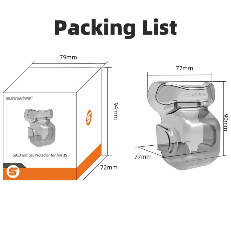 For DJI Air 3S Sunnylife Integrated Gimbal Cover Transparent Lens Cap Vision System Protector (Grey) - free shipping - PMC TechLife - Order now!