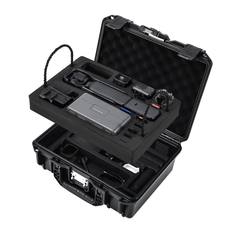For DJI Osmo Pocket 3 STARTRC TSA Combination Lock Water-resistant EVA ABS Dual-layer Suitcase Storage Box (Black)