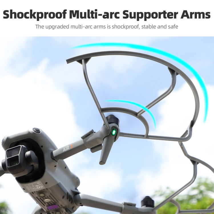 For DJI Air 3S / 3 Sunnylife Propellers Guard Protector Integrated Shielding Rings Quick Release Anti-Collision Props Safe Ring (Grey)