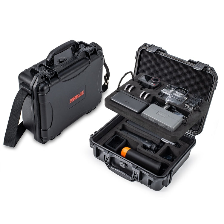 For DJI Osmo Action 5 Pro STARTRC Water-resistant EVA ABS Dual-layer Suitcase Storage Box (Black)