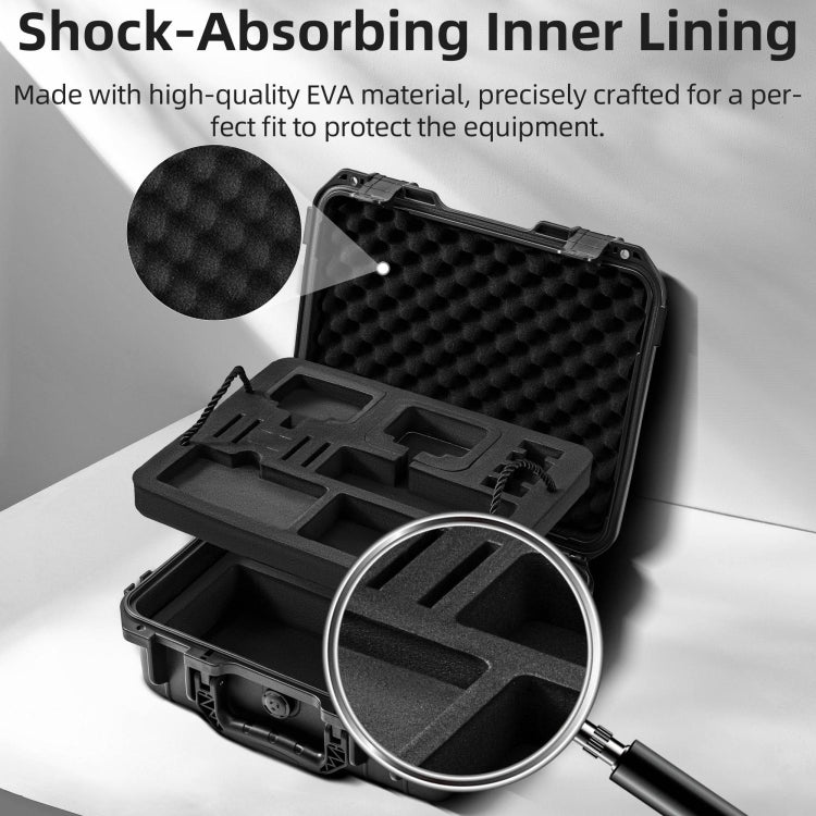 For DJI Osmo Action 5 Pro STARTRC Water-resistant EVA ABS Dual-layer Suitcase Storage Box (Black)