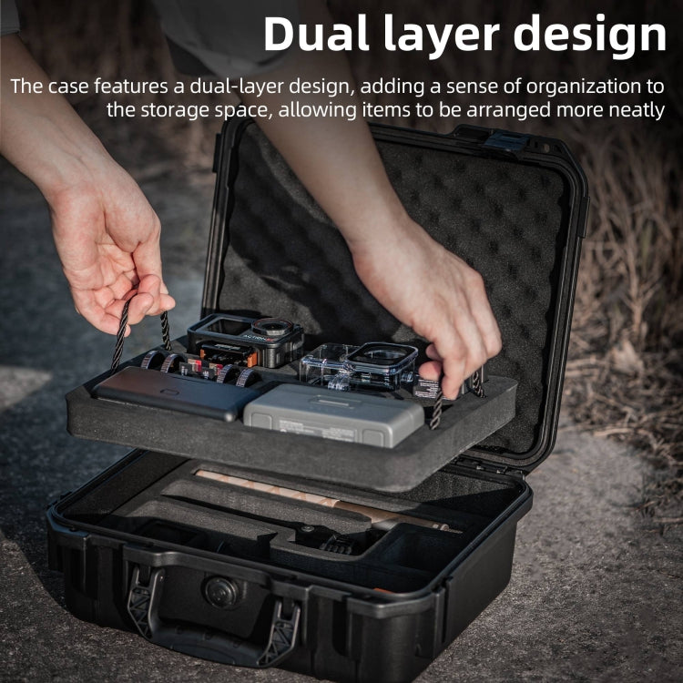 For DJI Osmo Action 5 Pro STARTRC Water-resistant EVA ABS Dual-layer Suitcase Storage Box (Black)