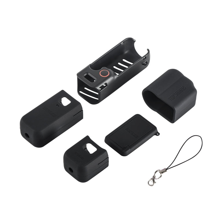 For DJI OSMO Pocket 3 STARTRC 5 in 1 Body Lens Handle Screen Silicone TPU Case (Black)