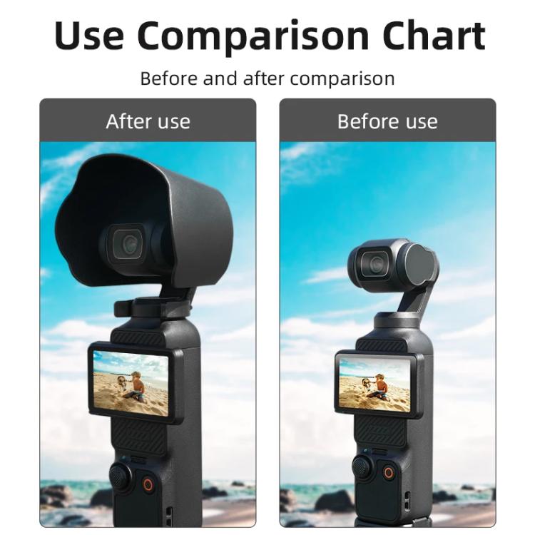 For DJI OSMO Pocket 3 BRDRC Sunshade Lens Protective Cover Hood (Black)