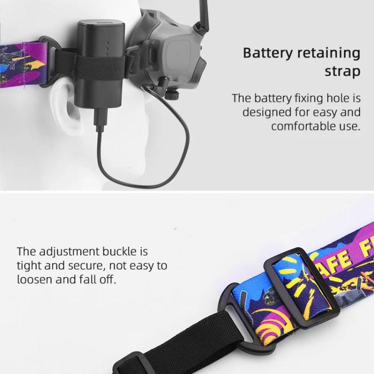 BRDRC Colorful Graffiti Headband Fixed Strap For DJI Aavta Goggles 2 / FPV Goggles V2 - free shipping - PMC Jewellery - Order now!