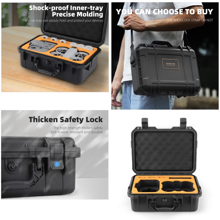 For DJI Neo Sunnylife Safety Carrying Case Water-resistant Shock-proof Hard Travel Case (Black)