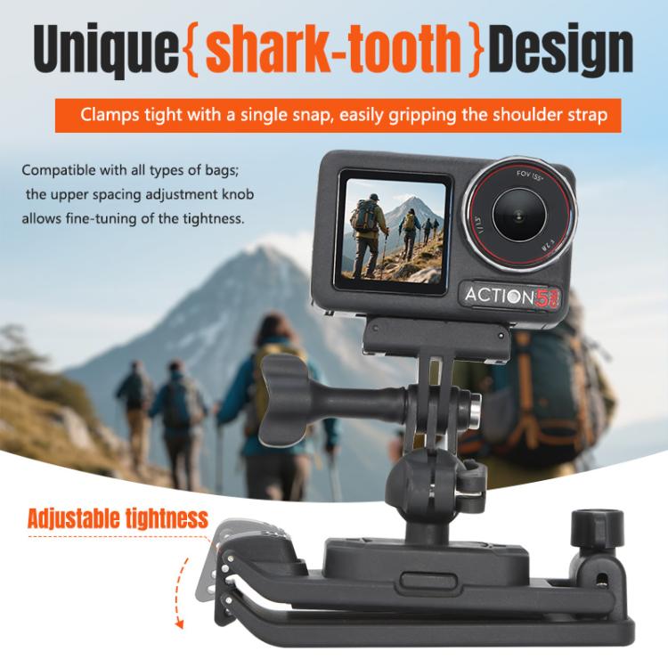 STARTRC Magnetic Backpack Clip Mount for DJI Osmo 360 / GoPro Action Cameras (Black)