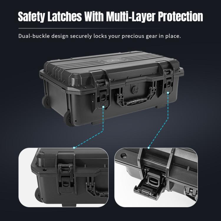 Portable Box Sealed Water-resistant Trolley Suitcase For DJI Mavic 4 Pro / Mavic 3 / Air 3 (Black)