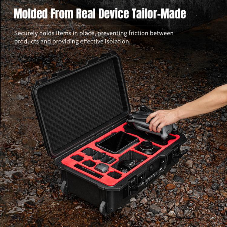 Portable Box Sealed Water-resistant Trolley Suitcase For DJI Mavic 4 Pro / Mavic 3 / Air 3 (Black)