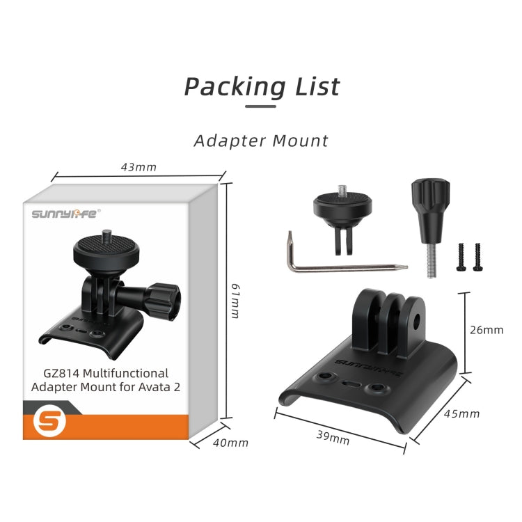 For DJI Avata 2 Sunnylife Action Camera Holder Mount Drone Light Bracket (Black) - Mount & Holder by Sunnylife | Online Shopping South Africa | PMC TechLife | Buy Now Pay Later Mobicred