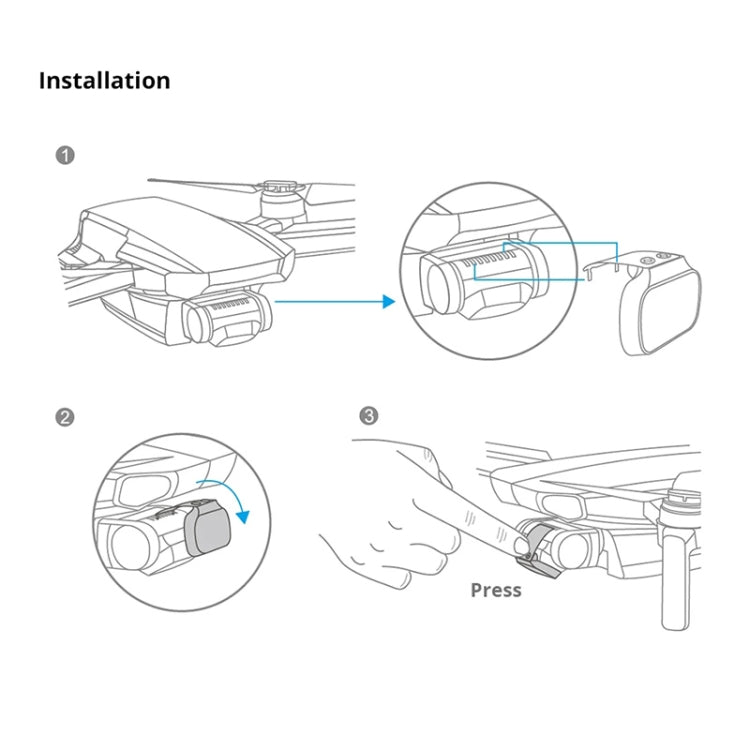 4 PCS PGYTECH P-12A-019 ND8 / 16 / 32 / 64 Dimming Lens Filter Set for DJI Mavic Mini Drone Accessories
