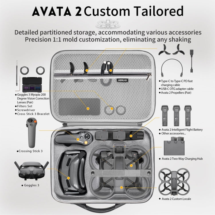 For DJI Avata 2 STARTRC WP2 Drone Handbag Messenger Storage Bag (Light Grey) - free shipping - PMC Jewellery - Order now!