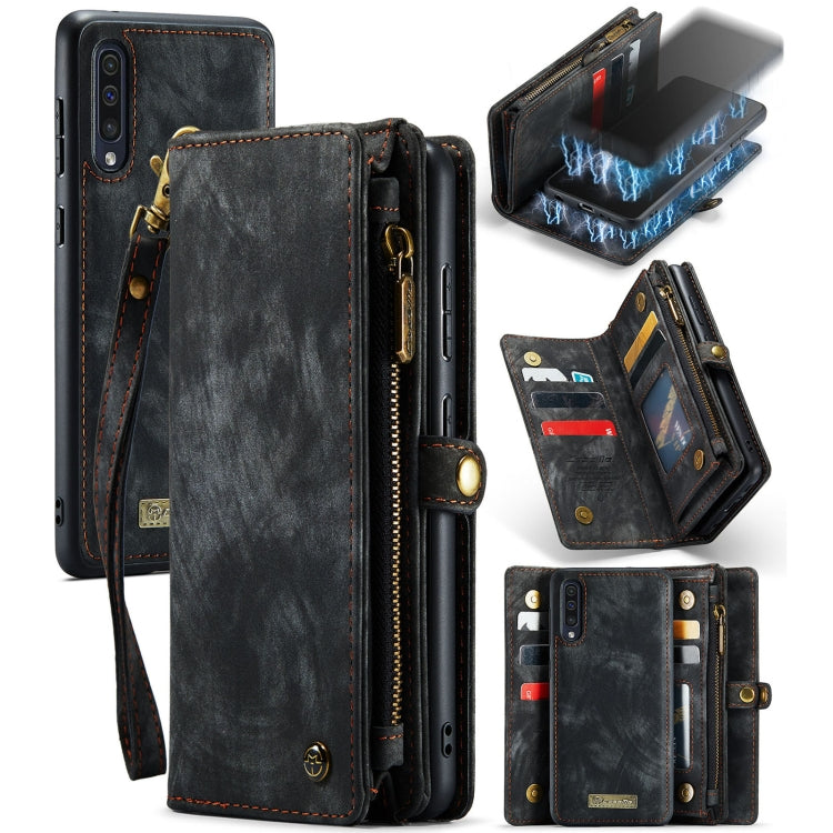 CaseMe-008 For Samaung Galaxy A30S/A50S/A50 Detachable Multifunctional Flip Leather Case (Black)