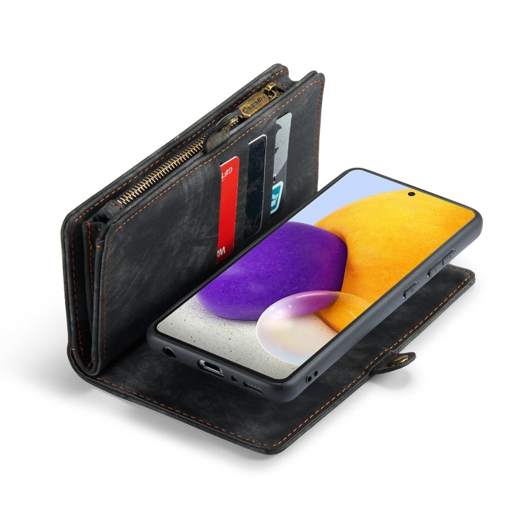 CaseMe-008 For Samaung Galaxy A30S/A50S/A50 Detachable Multifunctional Flip Leather Case (Black)