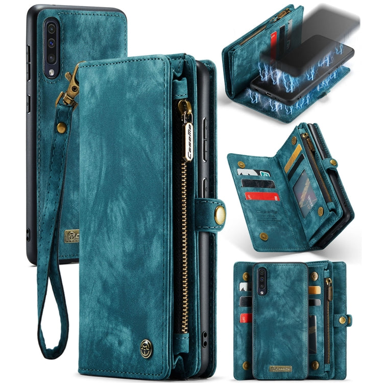 CaseMe-008 For Samaung Galaxy A30S/A50S/A50 Detachable Multifunctional Flip Leather Case (Blue)