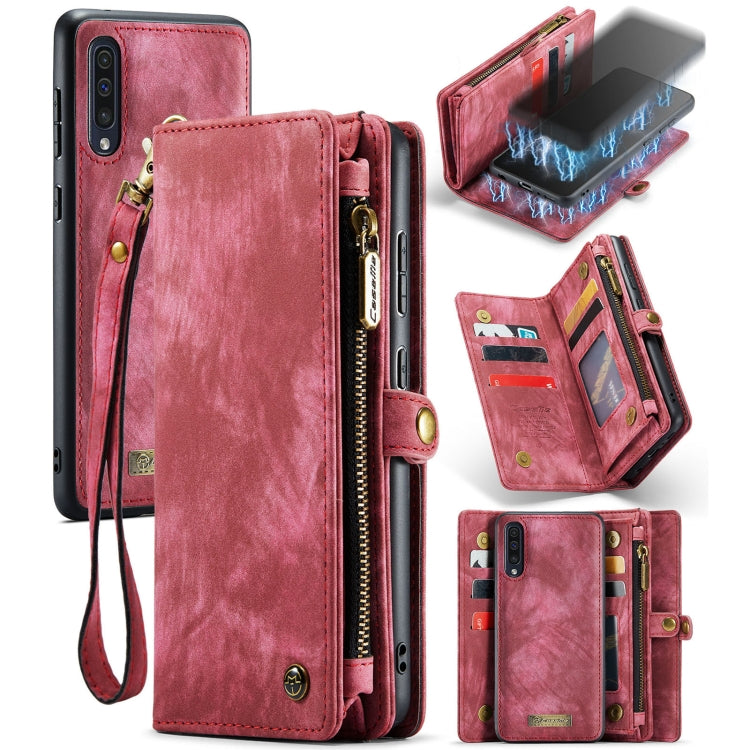 CaseMe-008 For Samaung Galaxy A30S/A50S/A50 Detachable Multifunctional Flip Leather Case (Red)