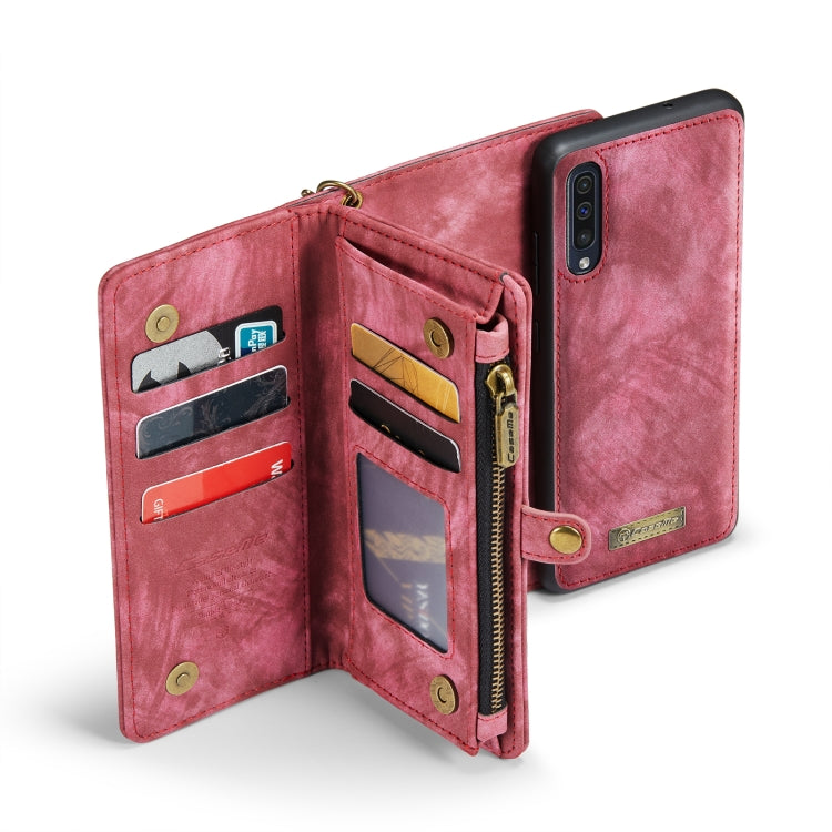 CaseMe-008 For Samaung Galaxy A30S/A50S/A50 Detachable Multifunctional Flip Leather Case (Red)