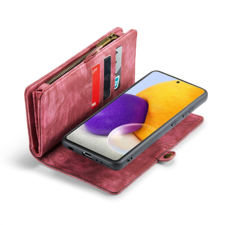 CaseMe-008 For Samaung Galaxy A30S/A50S/A50 Detachable Multifunctional Flip Leather Case (Red)