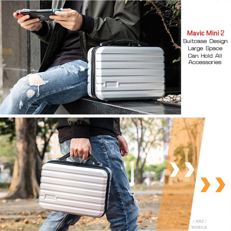ls-S004 Portable Water-resistant Drone Handbag Storage Bag for DJI Mavic Mini 2(Silver + Black Liner)