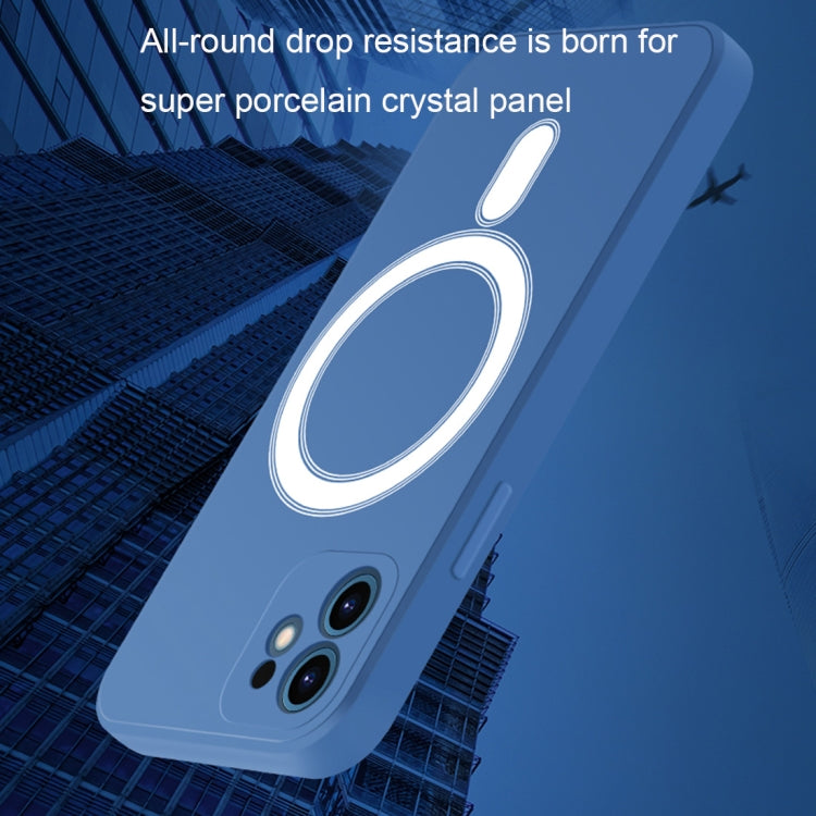 For iPhone 12 Pro Silicone Full Coverage Shockproof Magsafe Case(White)