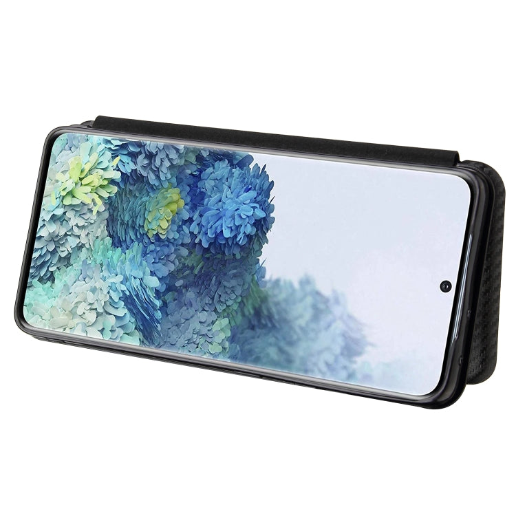 For Samsung Galaxy S21 Ultra 5G Carbon Fiber Texture Horizontal Flip TPU + PC + PU Leather Case with Card Slot(Black)