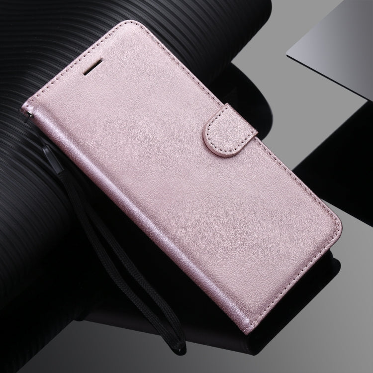 For Samsung Galaxy A01 Solid Color Horizontal Flip Protective Leather Case with Holder & Card Slots & Wallet & Photo Frame & Lanyard(Rose Gold) - Galaxy Phone Cases by PMC TechLife | Online Shopping South Africa | PMC TechLife