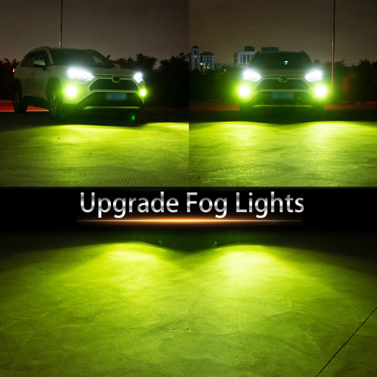 9005 2 PCS DC12-24V / 8.6W Car Double Colors Fog Lights with 24LEDs SMD-3030 & Constant Current, Bag Packaging(White Light + Lime Light)