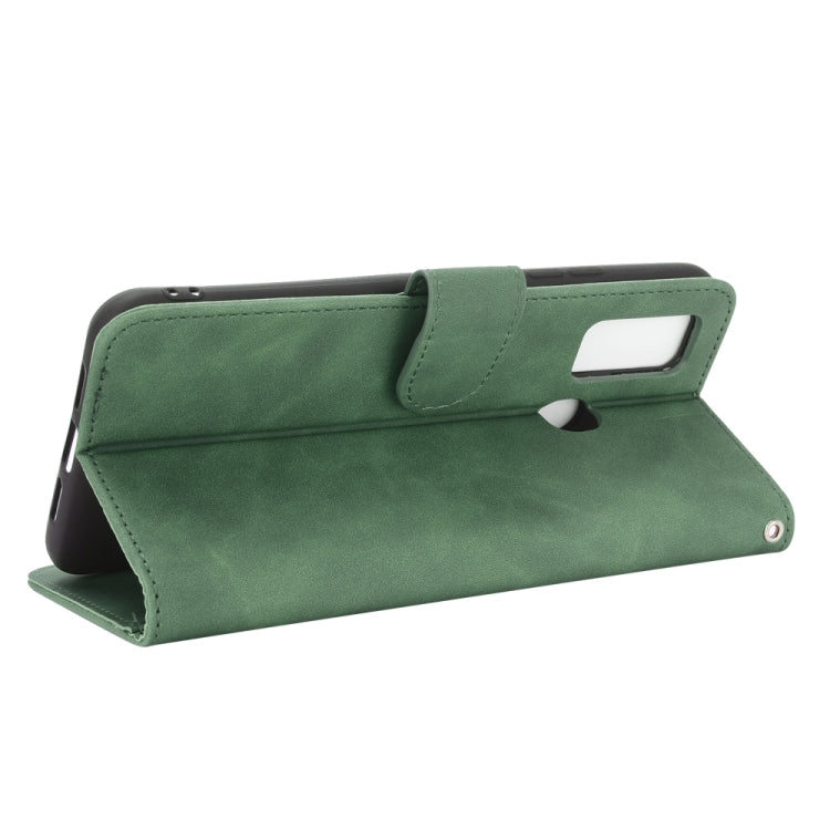 For DOOGEE N30 Solid Color Skin Feel Magnetic Buckle Horizontal Flip Calf Texture PU Leather Case with Holder & Card Slots & Wallet(Green)