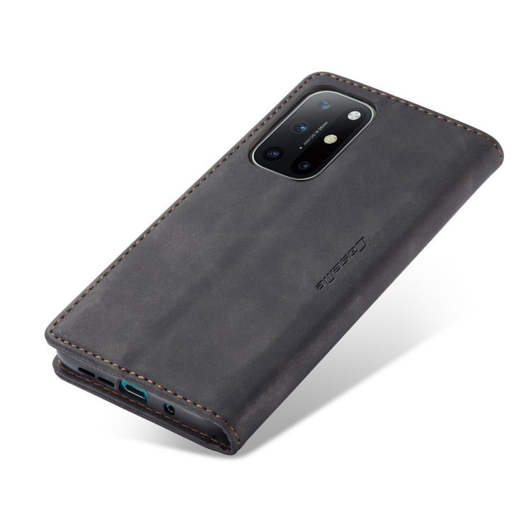 For OnePlus 8T CaseMe-013 Multifunctional Retro Frosted Horizontal Flip Leather Case with Card Slot & Holder & Wallet(Black)