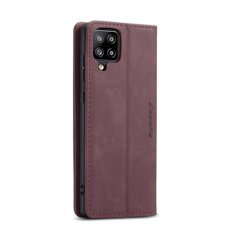 For Samsung Galaxy A42 5G CaseMe-013 Multifunctional Retro Frosted Horizontal Flip Leather Case with Card Slot & Holder & Wallet(Wine Red)