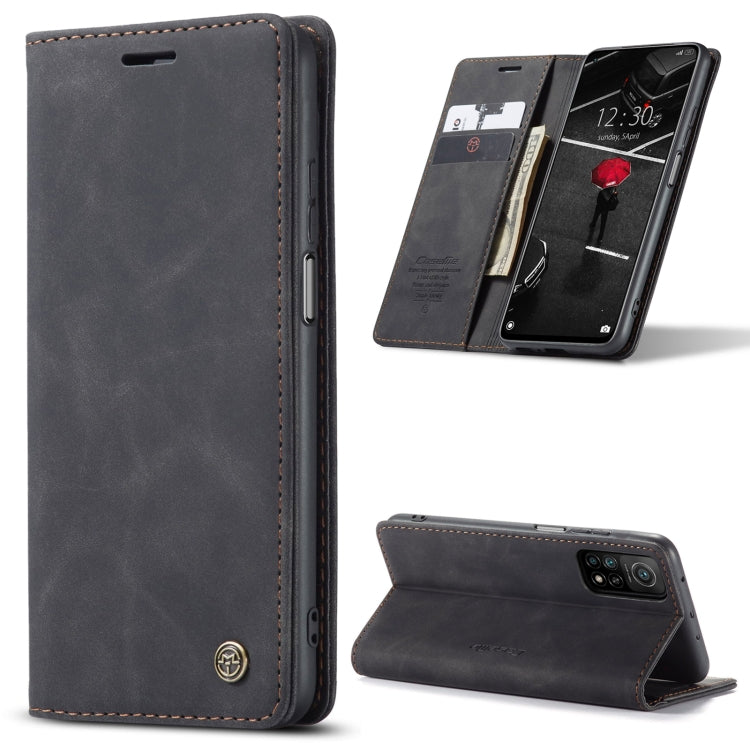 For Xiaomi Mi 10T 5G / 10T Pro 5G CaseMe-013 Multifunctional Retro Frosted Horizontal Flip Leather Case with Card Slot & Holder & Wallet(Black)