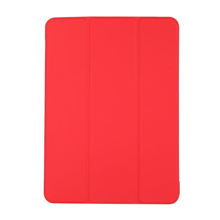 3-folding Skin Texture Horizontal Flip TPU + PU Leather Case with Holder For iPad Air 11 2024 / 2022 / 2020 10.9 (Red)