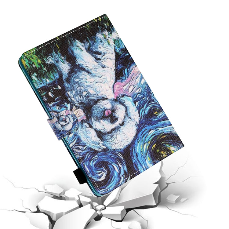 For 10 inch Tablet PC Universal Sewing Thread Horizontal Painted Flat Leather Case with Pen Cover & Anti Skid Strip & Card Slot & Holder(Oil Painting Dog) - 10 - 11 inch by PMC TechLife | Online Shopping South Africa | PMC TechLife | Buy Now Pay Later Mobicred