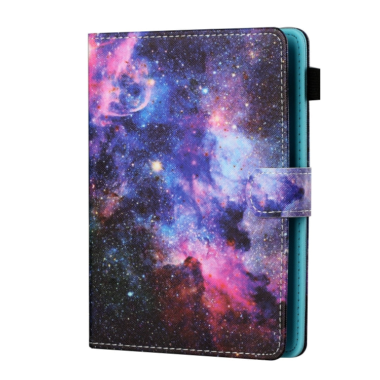 For 10 inch Tablet PC Universal Sewing Thread Horizontal Painted Flat Leather Case with Pen Cover & Anti Skid Strip & Card Slot & Holder(Starry Sky)