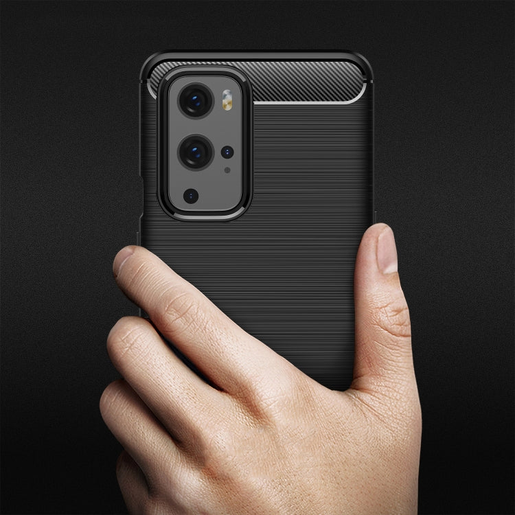 For OnePlus 9 Pro Brushed Texture Carbon Fiber TPU Case(Black) - OnePlus Cases by PMC TechLife | Online Shopping South Africa | PMC TechLife | Buy Now Pay Later Mobicred