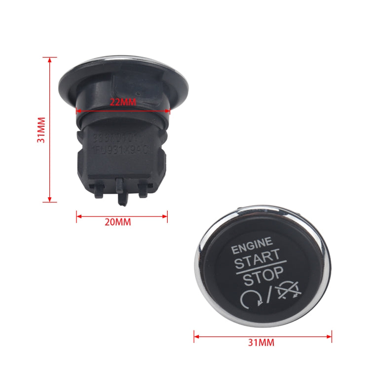 Car Push Bottom Start Switch + Tool Kits 1FU931X9AC for Jeep Grand Cherokee / Dodge - Car Switches by PMC TechLife | Online Shopping South Africa | PMC TechLife | Buy Now Pay Later Mobicred