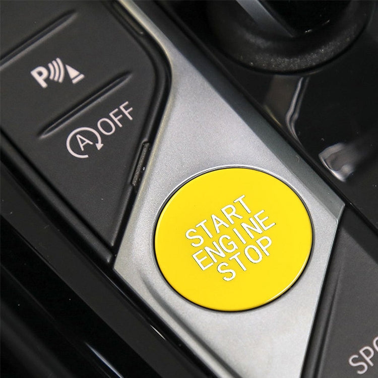 Car Carbon Fiber One-button Start Decorative Sticker for BMW 3 Series / G20 / G05 / G06 / G07 / G14 / G29 / F40 / F44(Yellow) - free shipping - PMC Jewellery - Order now!