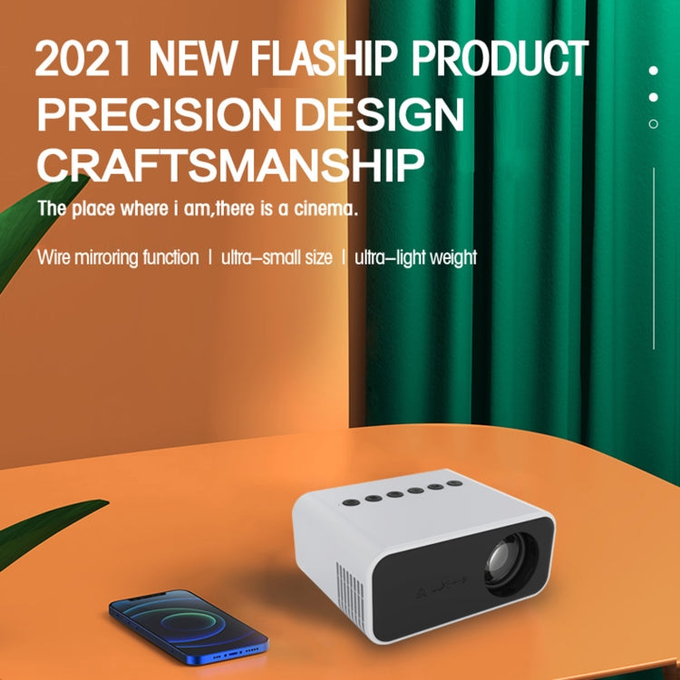 T500 1920x1080P 80 Lumens Portable Mini Home Theater LED HD Digital Projector With Remote Control & Adaptor(Yellow)