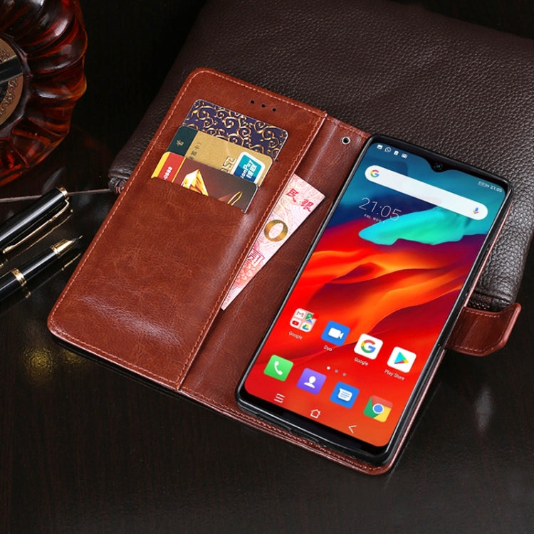 For Blackview A80 Plus idewei Crazy Horse Texture Horizontal Flip Leather Case with Holder & Card Slots & Wallet(Black)